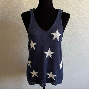 OLIVIACESUS BLUE STAR KNITTED TANK TOP